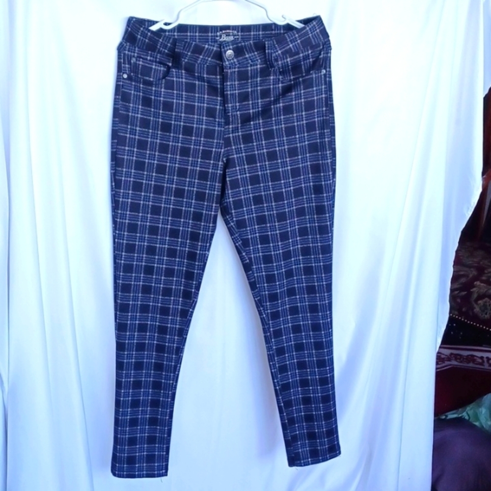 Bass black white plaid Comfort Skinny, Strechy